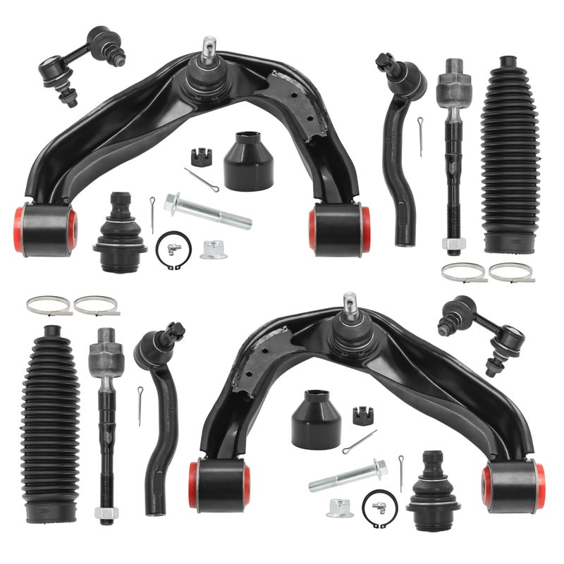 12pc Front End Suspension Kit for Nissan Xterra Frontier Pathfinder 2 Upper Control Arms 2 Lower Ball Joints PU Bushing Cold Forging Process Original Specification